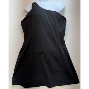 Outdoor Voices Women's One Shoulder Mini Dress Size XL Black Sleeveless Stretch